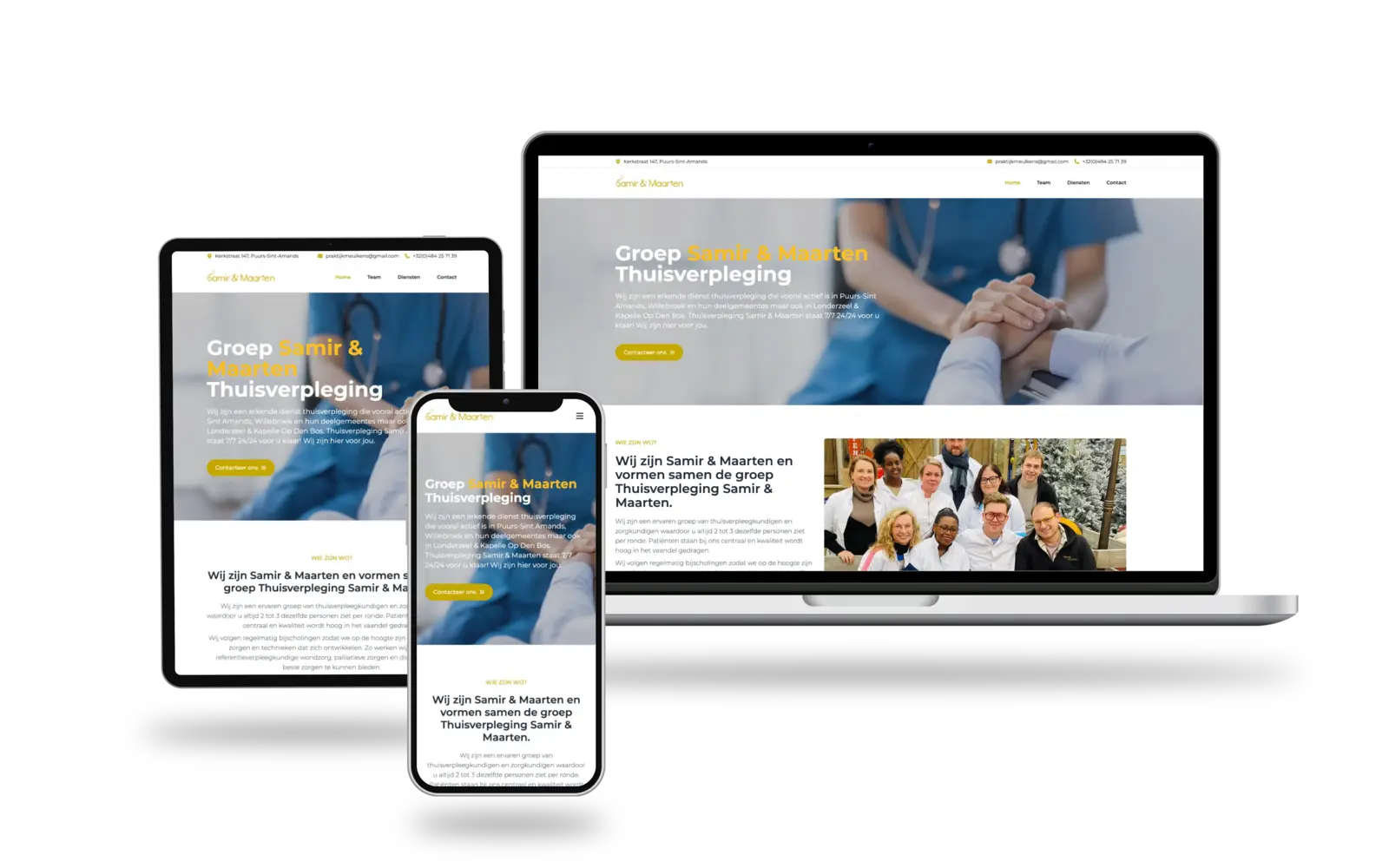 Thuisverpleging Samir & Maarten website